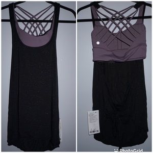 lululemon athletica Black and Purple Tank Top